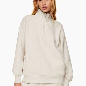 TNA Cozy Fleece Mega ¼ Zip Sweatshirt Oatmeal (size 2)